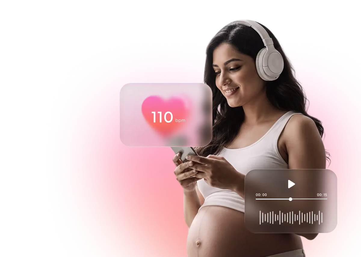 Mother listening to her baby's heartbeat